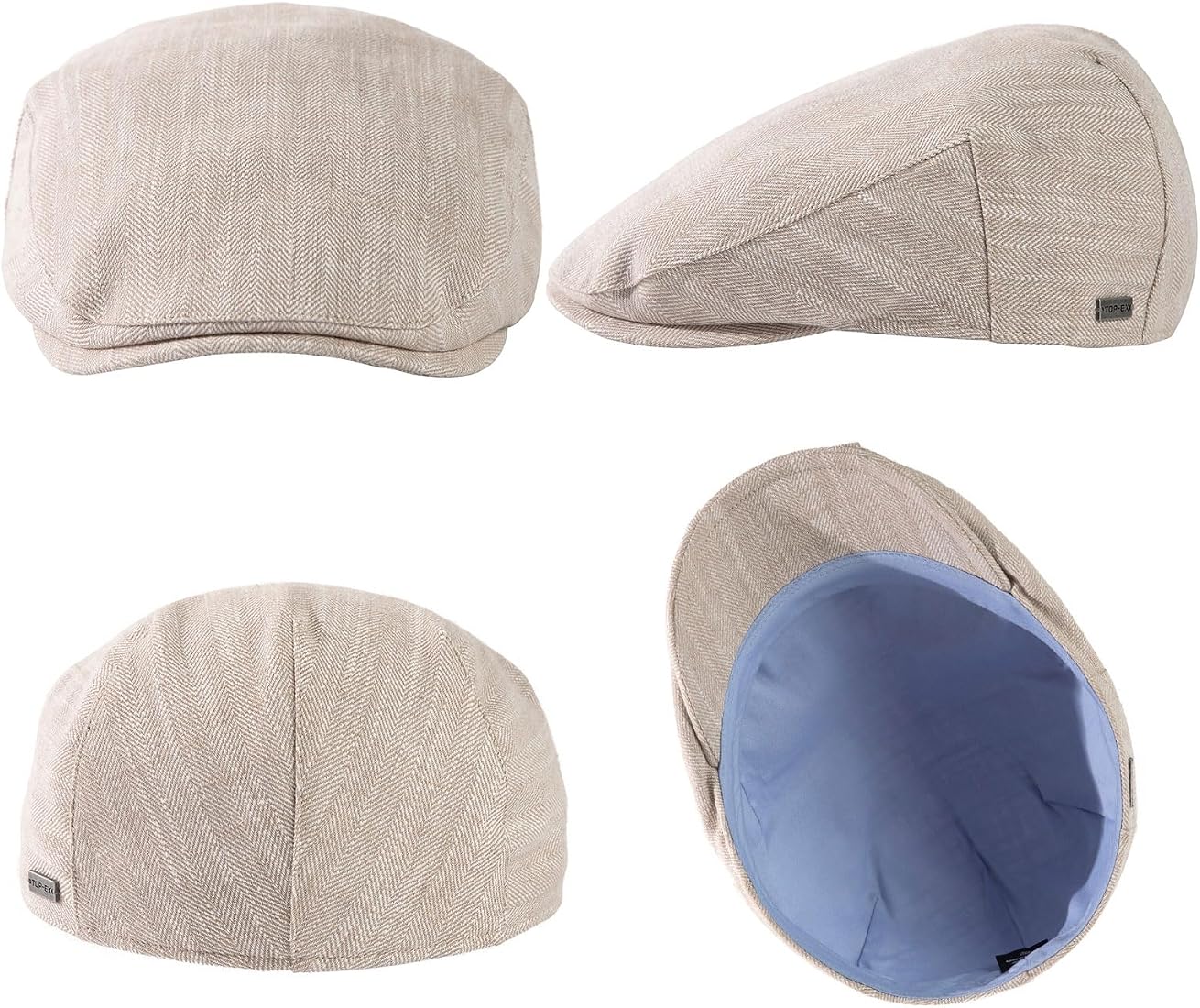 NEW YORK HAT LINEN NEWSBOY CAP USA製 XL TOP-EX XL/XXL 100% Linen Flat Caps for Men -Summer Breathable